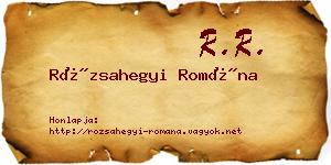 Rózsahegyi Romána névjegykártya